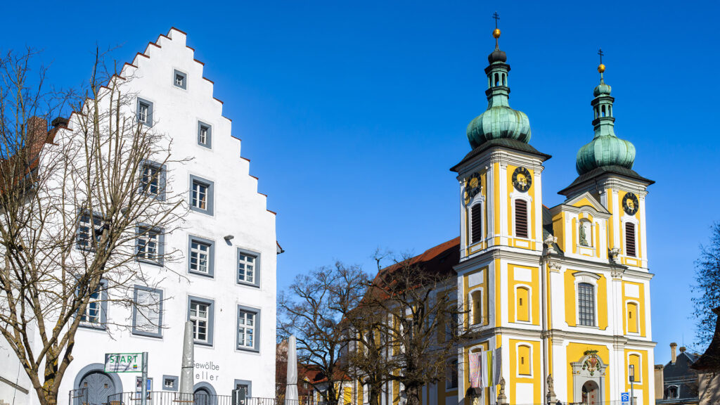 Donaueschingen, Germany - February 20, 2022: The baroque Catholic parish church of St. John in Donaueschingen is dedicated to John the Baptist.