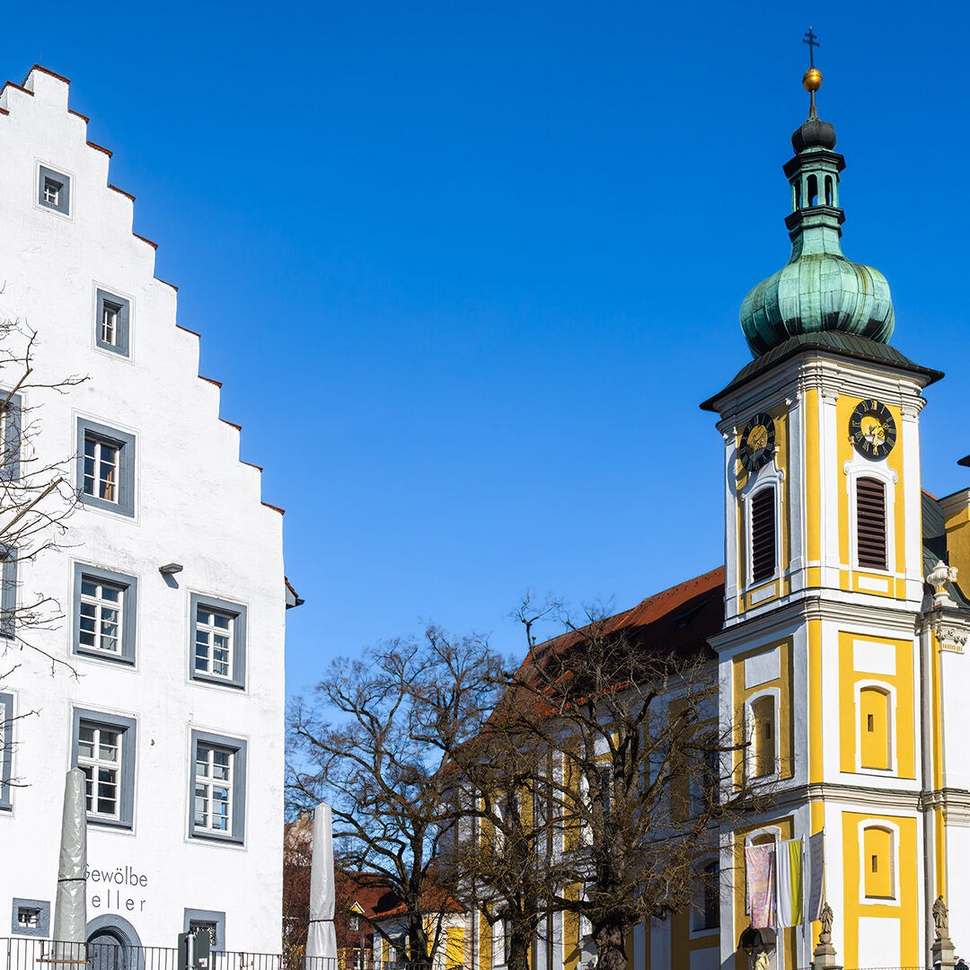 Donaueschingen, Germany - February 20, 2022: The baroque Catholic parish church of St. John in Donaueschingen is dedicated to John the Baptist.